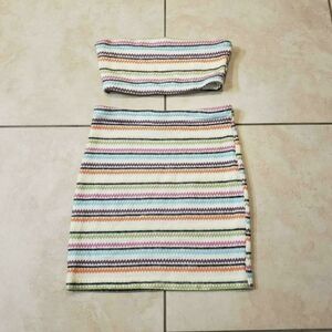 Princess Polly AVIANNA SET WHITE MULTI used size 6